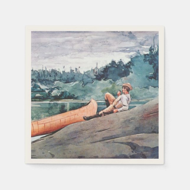 The Wilderness Guide (by Winslow Homer) Napkin (Front)