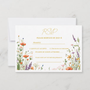 The Wildflower Meadow Floral Wedding RSVP Card
