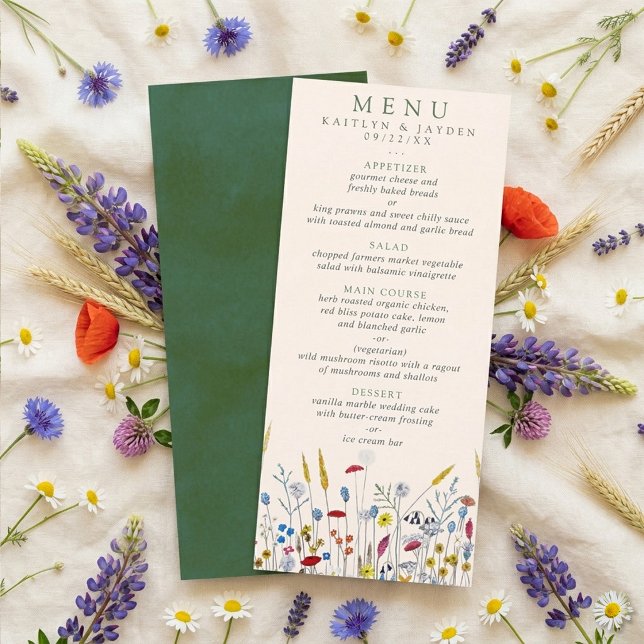 The Wildflower Meadow Wedding Suite - Menu Card (Creator Uploaded)