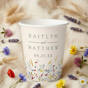 The Wildflower Meadow Wedding Suite - Paper Cups