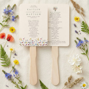 The Wildflower Meadow Wedding Suite - Program Hand Fan