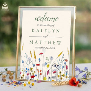 The Wildflower Meadow Wedding Suite - Welcome Poster