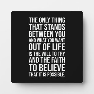 The Will To Try and Faith - Success Motivational Plaque