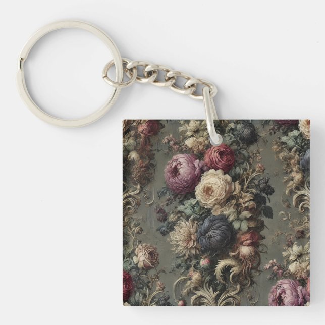 The Wilted Vigil – Gothic Floral  Key Ring (Front)