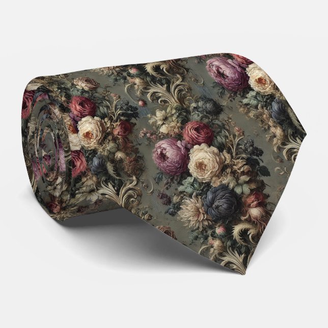 The Wilted Vigil – Gothic Victorian  Tie (Rolled)