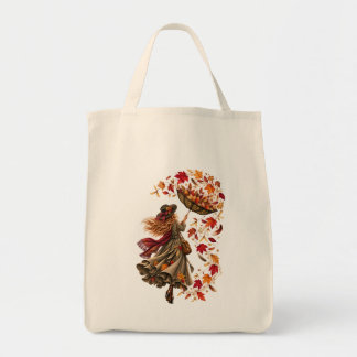 The Wind Collector – Whimsical Autumn Woman Tote Bag