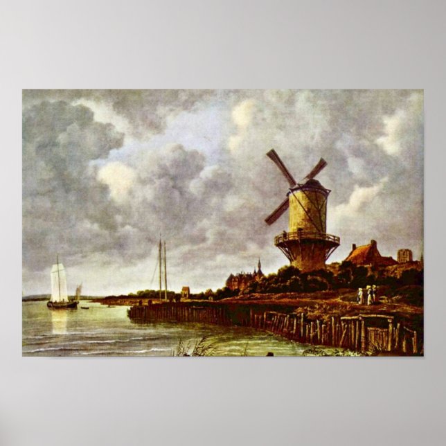 The Windmill At Wijk Bij Duurstede [1]. By Jacob I Poster (Front)