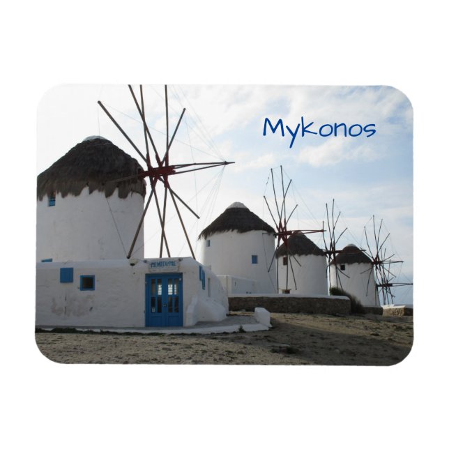The Windmills, Mykonos, Greece Magnet (Horizontal)