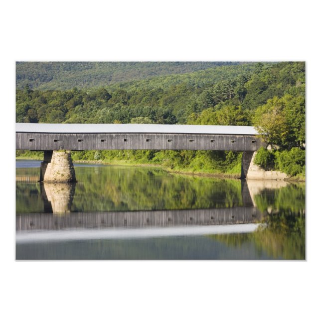 The Windsor-Cornish Covered Bridge spans the Photo Print (Front)