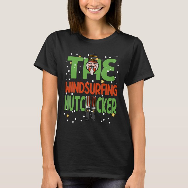 The Windsurfing Nutcracker Funny Christmas Pajama  T-Shirt (Front)