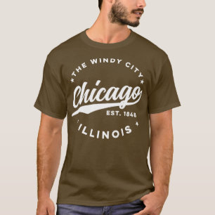 The Windy City Chicago White Text T-Shirt