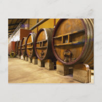 The wine cellar winery with big old wooden casks