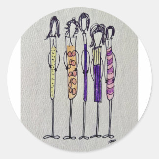 The Wine Girls Round Stickers