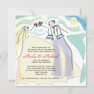 The Wine Jewish wedding Invitation
