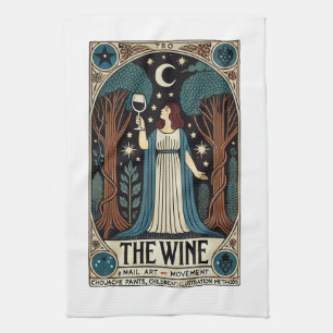 The Wine Tarot Card Tea Towel