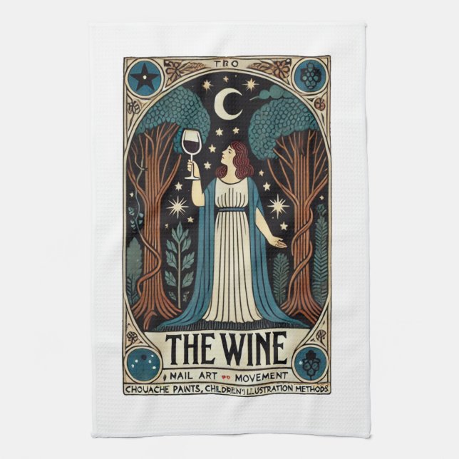 The Wine Tarot Card                                Tea Towel (Vertical)