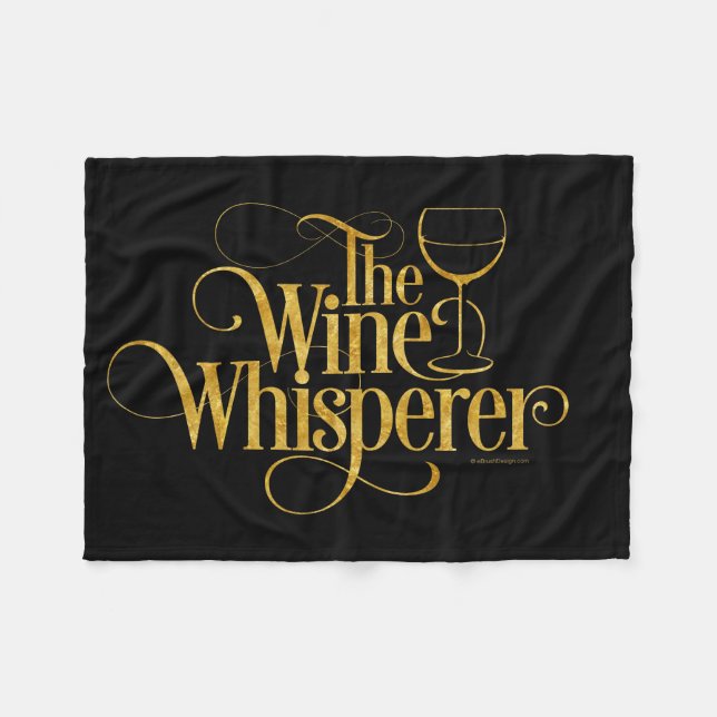 The Wine Whisperer Fleece Blanket (Front (Horizontal))