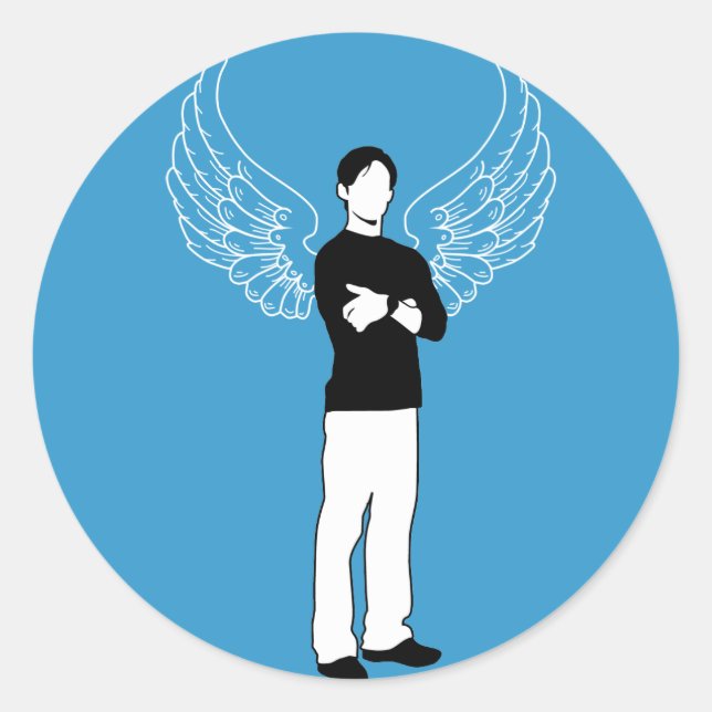 The Winged Borrower Classic Round Sticker (Front)