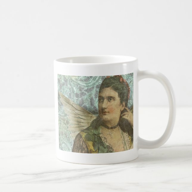 The Winged Lady Digital Collage Coffee Mug (Right)