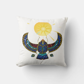 The Winged Scarab of Ancient Egypt Cushion