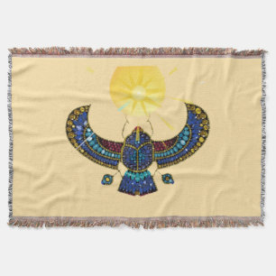 The Winged Scarab of Ancient Egypt Throw Blanket