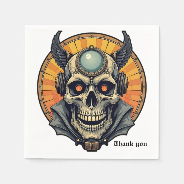 The winged skull.  napkin (Front)