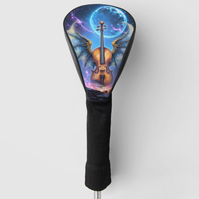 The Winged Violin of Moonlit Realms Golf Head Cover (Front)