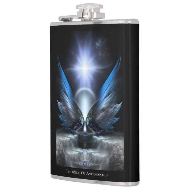The Wings Of Anthropolis Vinyl Wrapped Flask 8oz (Left)
