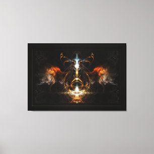 The Wings Of Fire Fractal Art by Xzendor7 Canvas Print