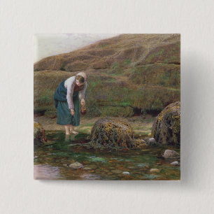 The Winkle Gatherer, 1869 15 Cm Square Badge