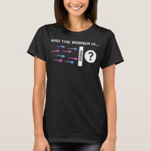 The Winner Is Cute Baby Gender Reveal Party Joke  T-Shirt