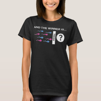 The Winner Is Cute Baby Gender Reveal Party Joke T-Shirt