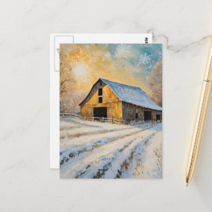 The Winter Barn Postcard