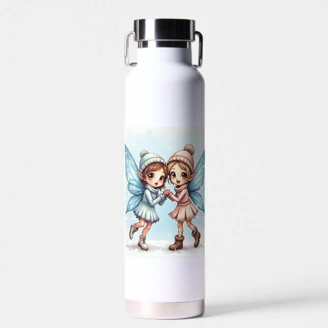 The winter fairy of a pair Water Bottles (Front)