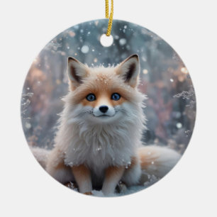 The Winter Fox Ceramic Tree Decoration