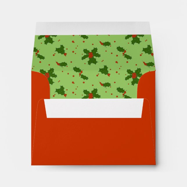 The Winter: Happy Holly Days Pattern A2 Note Card Envelope (Back (Bottom))