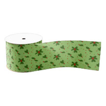 The Winter: Happy Holly Days Pattern on Green