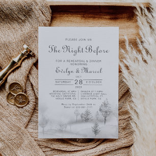 The Winter Night Before Rehearsal Dinner   Invitation