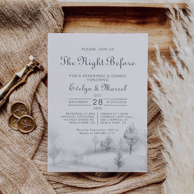 The Winter Night Before Rehearsal Dinner   Invitation (Creator Uploaded)