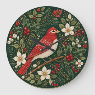 The Winter Songbird’s Solace Large Clock