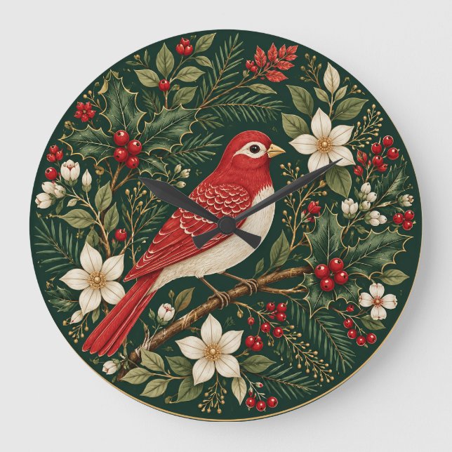 The Winter Songbird’s Solace Large Clock (Front)