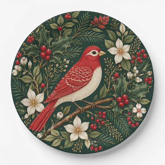 The Winter Songbird’s Solace Paper Plate (Front)