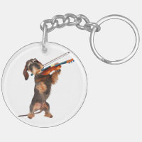 The Wirehaired Dachshund Playing A Violin