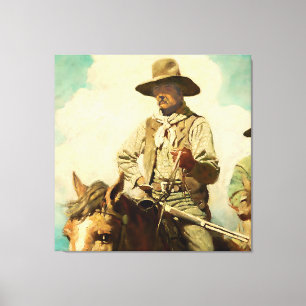 The Wiry Marshall Western Art by NC Wyeth Canvas Print