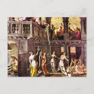 The wise and foolish virgins by Tintoretto Postcard