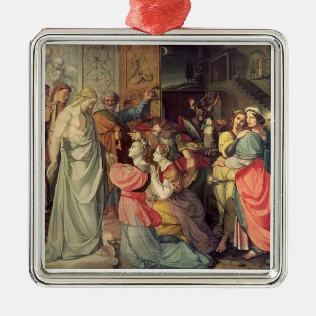 The Wise and Foolish Virgins Metal Tree Decoration (Front)