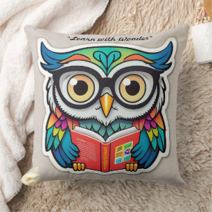"The Wise Bookworm" Cushion