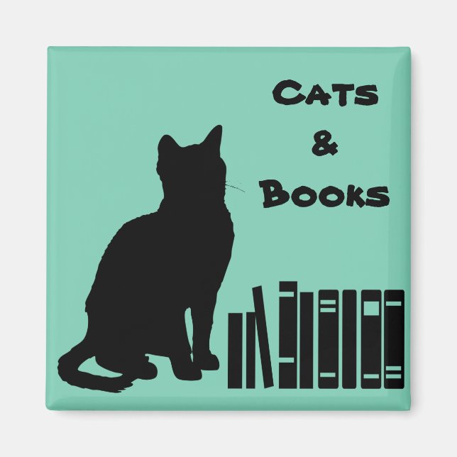The Wise Cat Magnet - Cats & Books (Front)