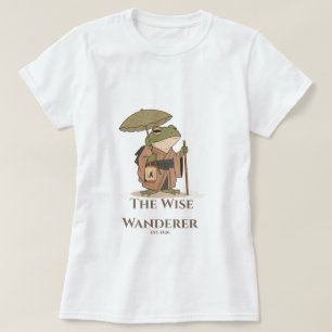 The Wise Wanderer Frog with Lantern Illustration T-Shirt
