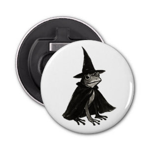 The Witch Frog – Ink Brush Halloween Design on Bottle Opener